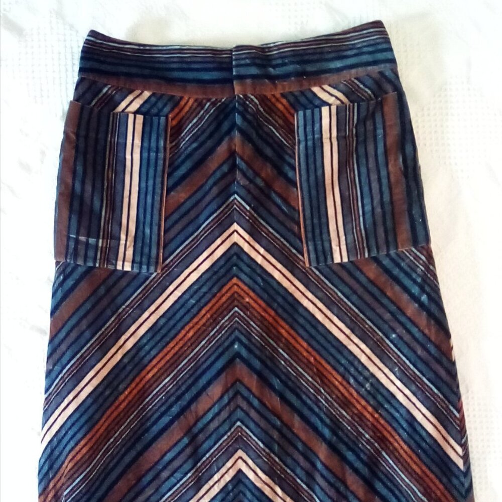 Marc  Jacobs Velvet Chevron Multi Color Striped Skirt Size 4 - Picture 8 of 8